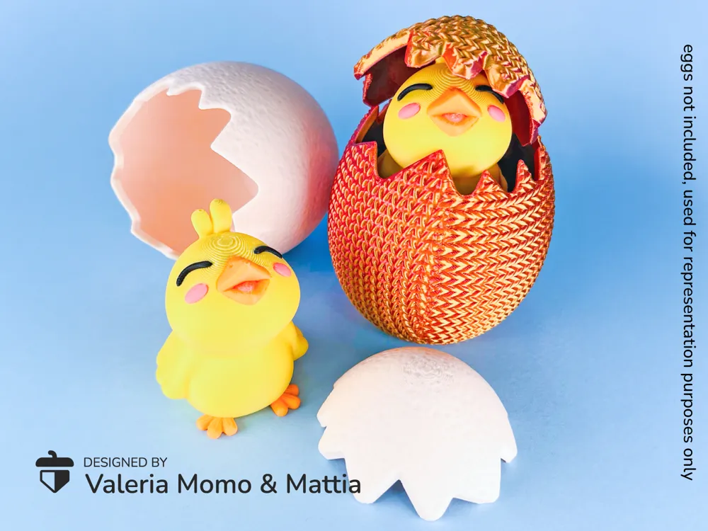 3Dプリント 指先サイズの可愛いイースターのひよこ - 無料3Dモデル