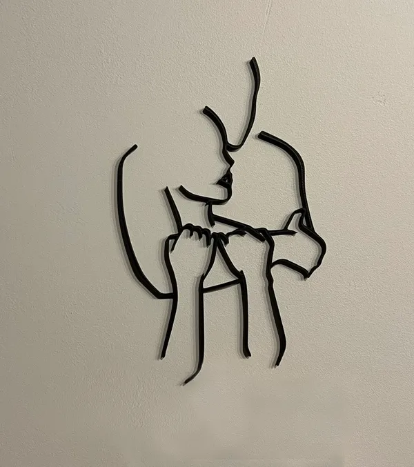 Affiche romantique couple en une ligne