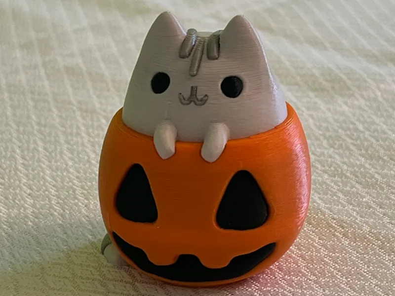 Halloween pusheen cat pumpkin decor