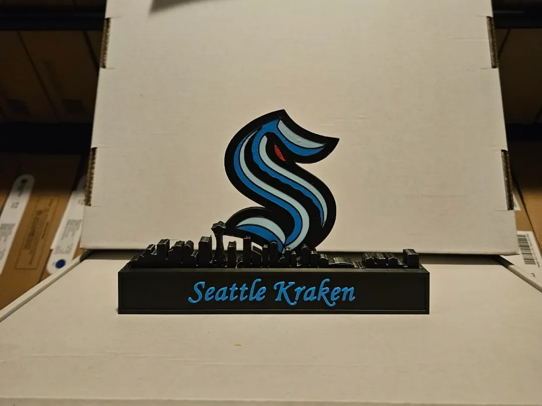NHL - Seattle Kraken with Skyline of Seattle - Free 3D Print Model ...