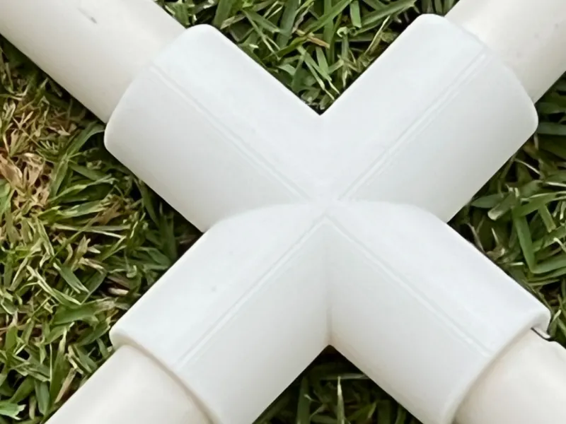 4 way cross connector for PVC pipes 21.5mm size