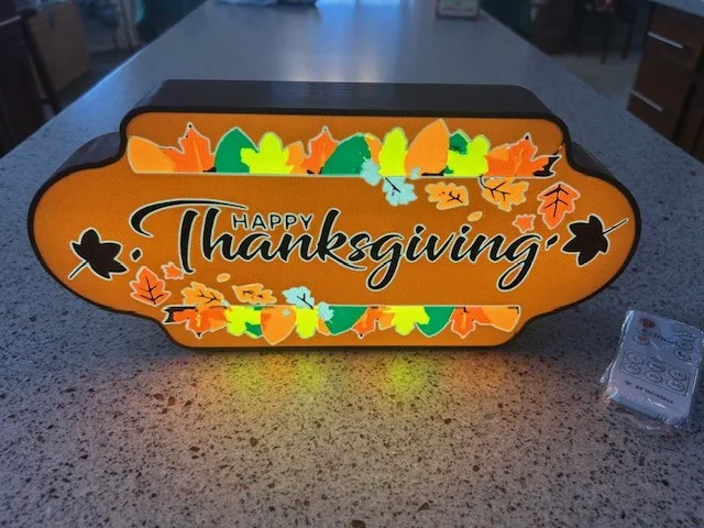 Happy Thanksgiving Lightbox - Leaf Design 