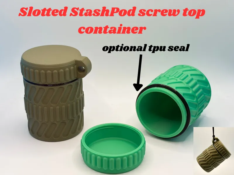 Slotted StashPod screw top container