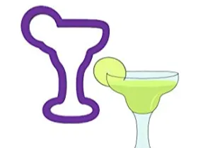 Margarita glass cookie cutter with edge 