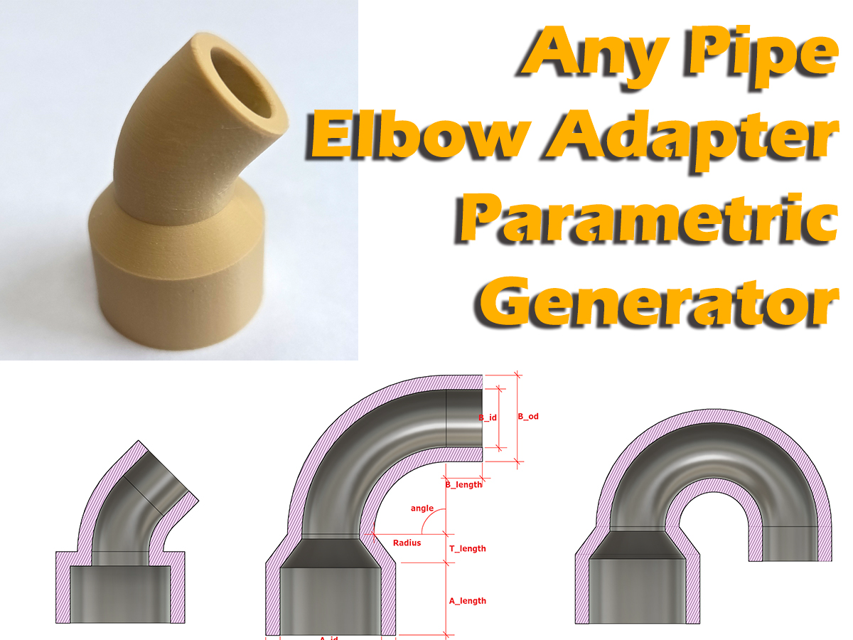 Pipe Elbow Adapter (Parametric)