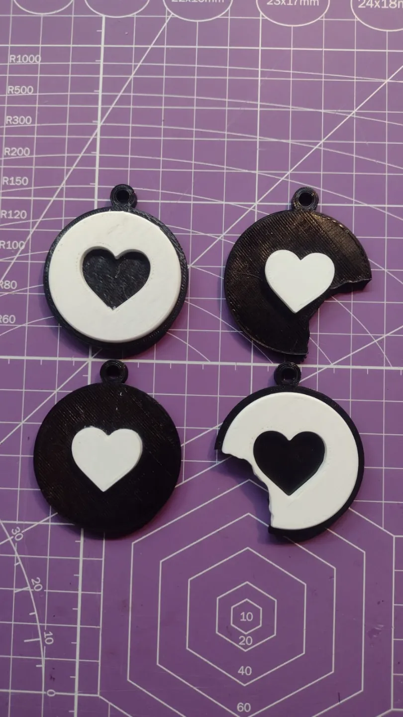 Oreo Heart keychain/earrings view 4