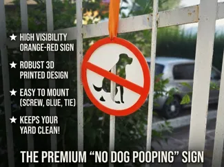 No Dog Pooping Sign (NO AMS)