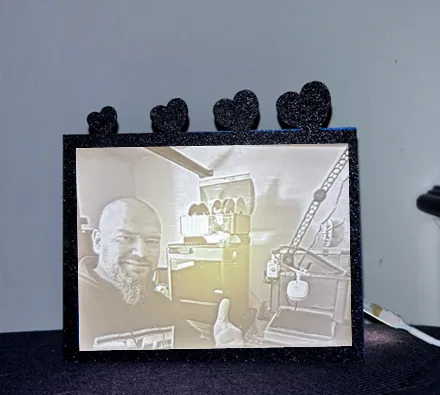 Valentine's LithoPhrame with lid 4 hearts - Lithophane 144*108