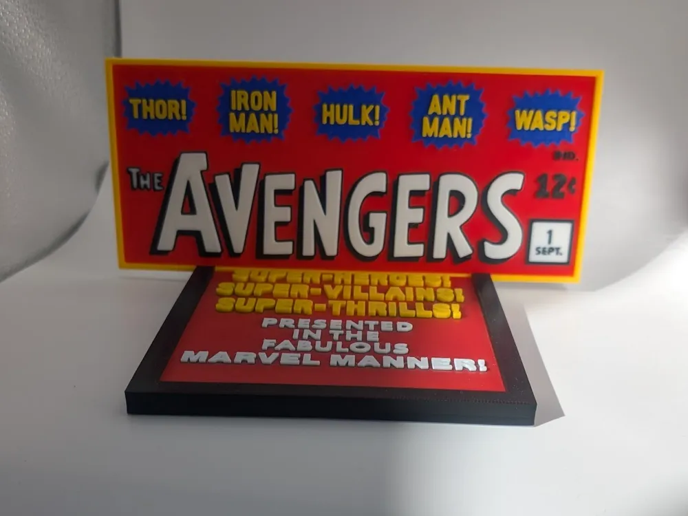 Avengers #1 Sign + Display Stand by Design•Slice•Print Studio ...