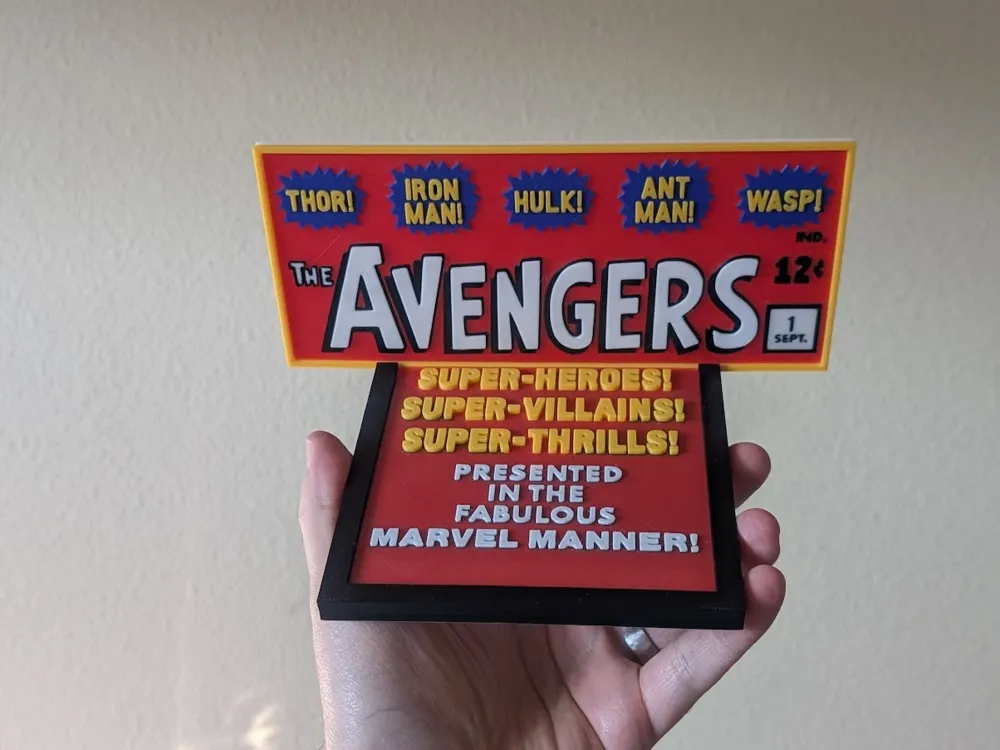 Avengers #1 Sign + Display Stand by Design•Slice•Print Studio ...