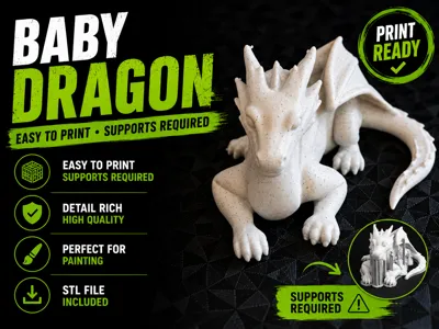 Cute Guardian Dragon | Printable Fantasy Decor