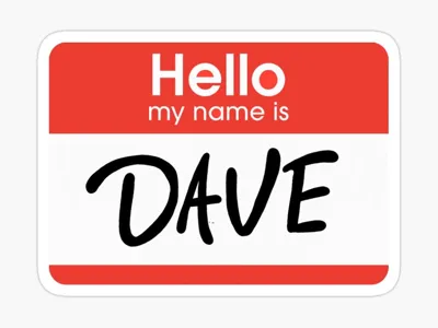 Gafete "My name is Dave" The Office
