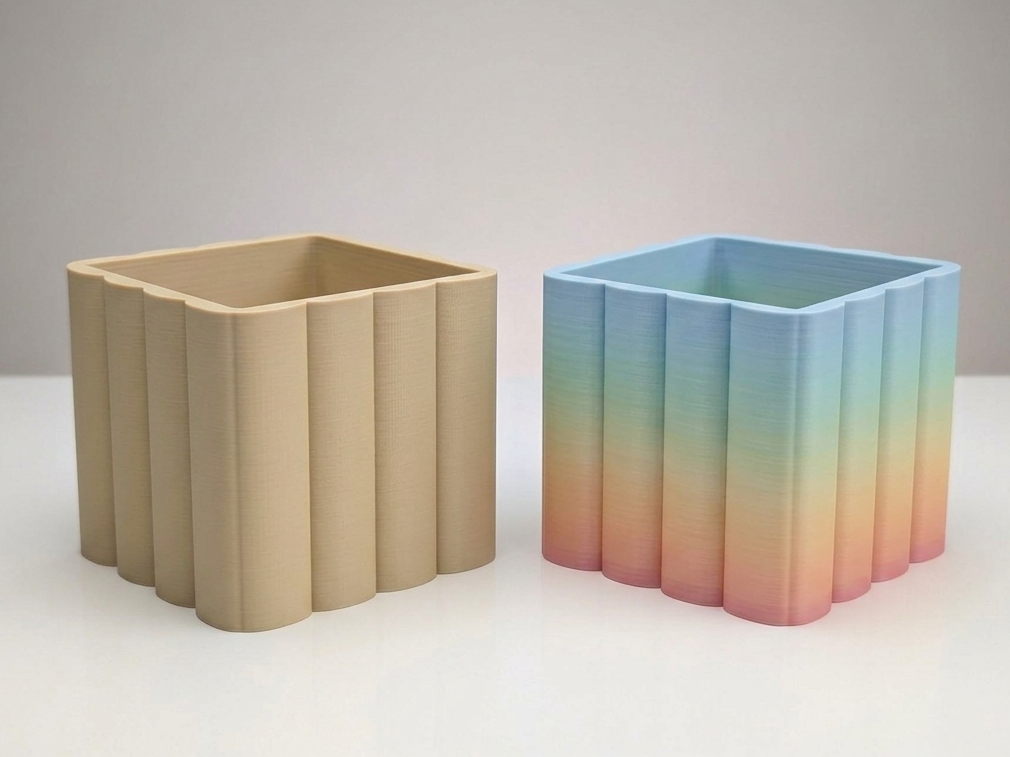 Square Ribbed Planter