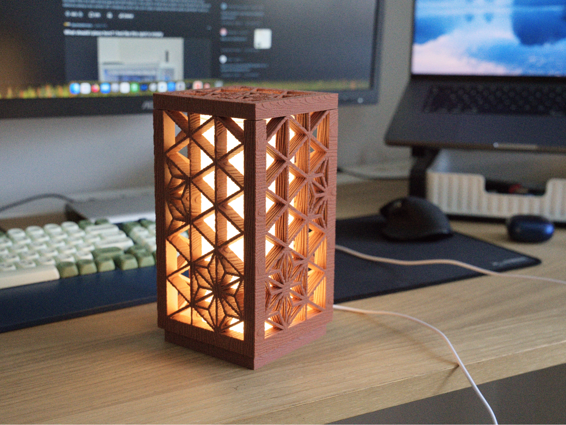 Japanese Kumiko Lantern w/ wooden texture