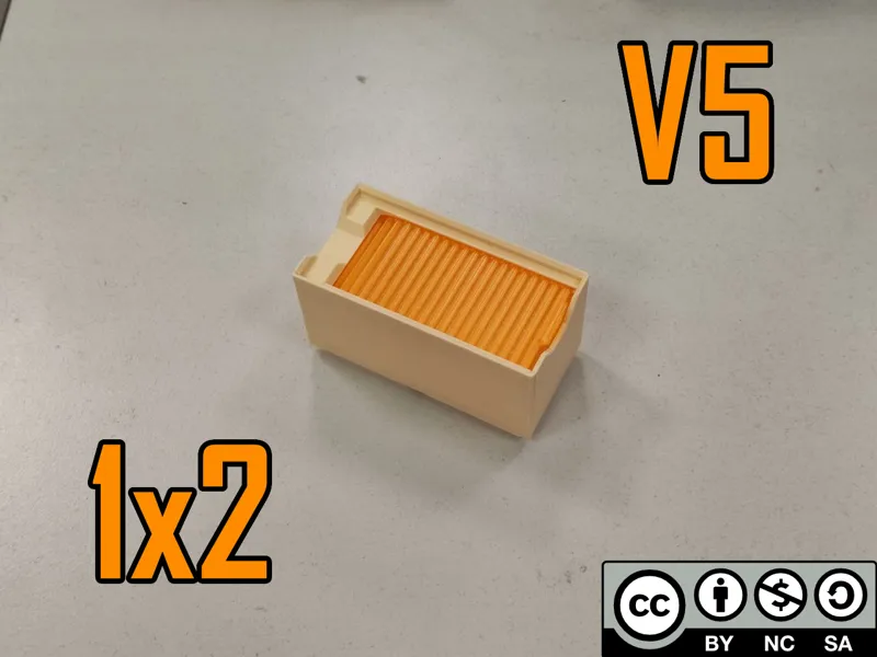 Gridfinity bin with shutter lid V5 - 1x2x5~12