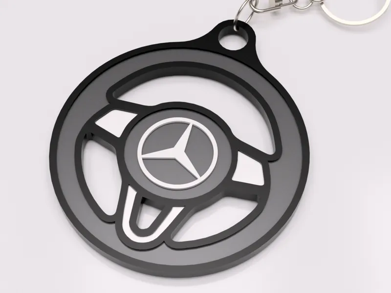 Mercedes Steering Wheel Keychain