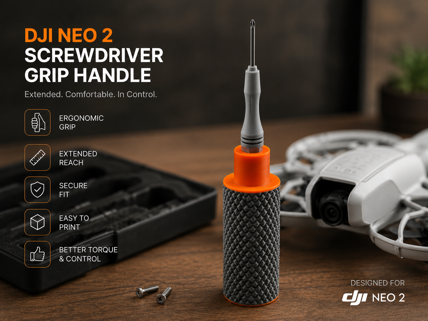 DJI Neo 2 Screwdriver Grip Handle Extended Holder