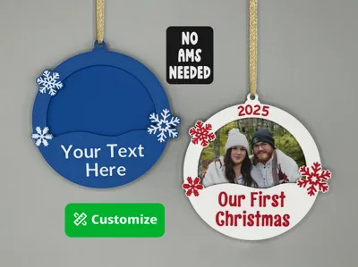 Customizable Photo Christmas Ornament No AMS 