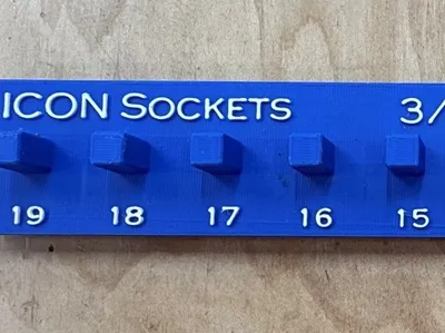 3/8" Icon Socket Rail for Gridfinity