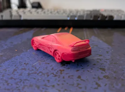 Toyota Supra with print in place moving wheels