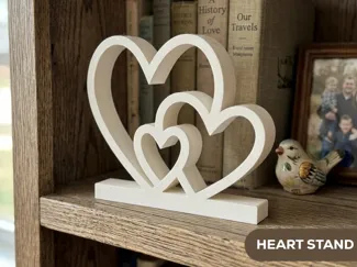 Triple Heart Family Sign - Love Heart Decor