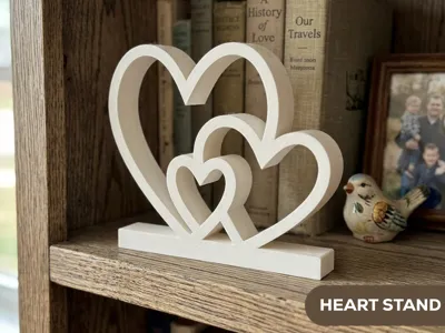Triple Heart Family Sign - Love Heart Decor