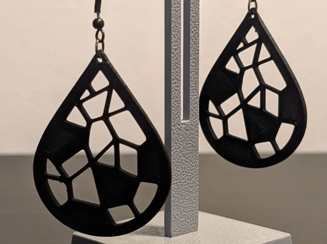 Chic Voronoi Earrings - Tear Polygons