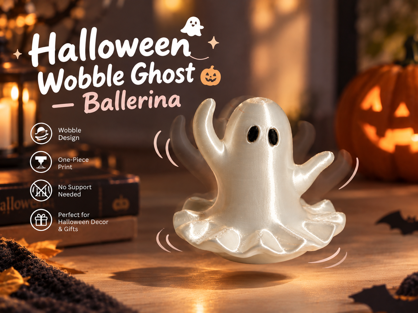 Halloween Wobble Ghost — Ballerina - 1