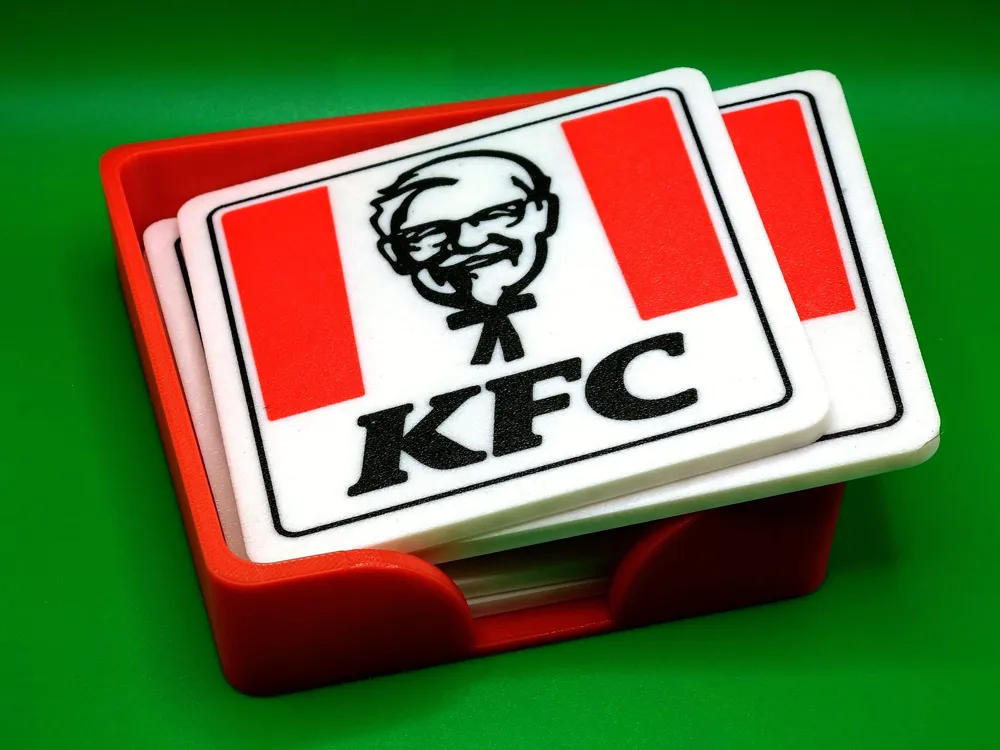 KFC coasters with box - Free 3D Print Model - MakerWorld