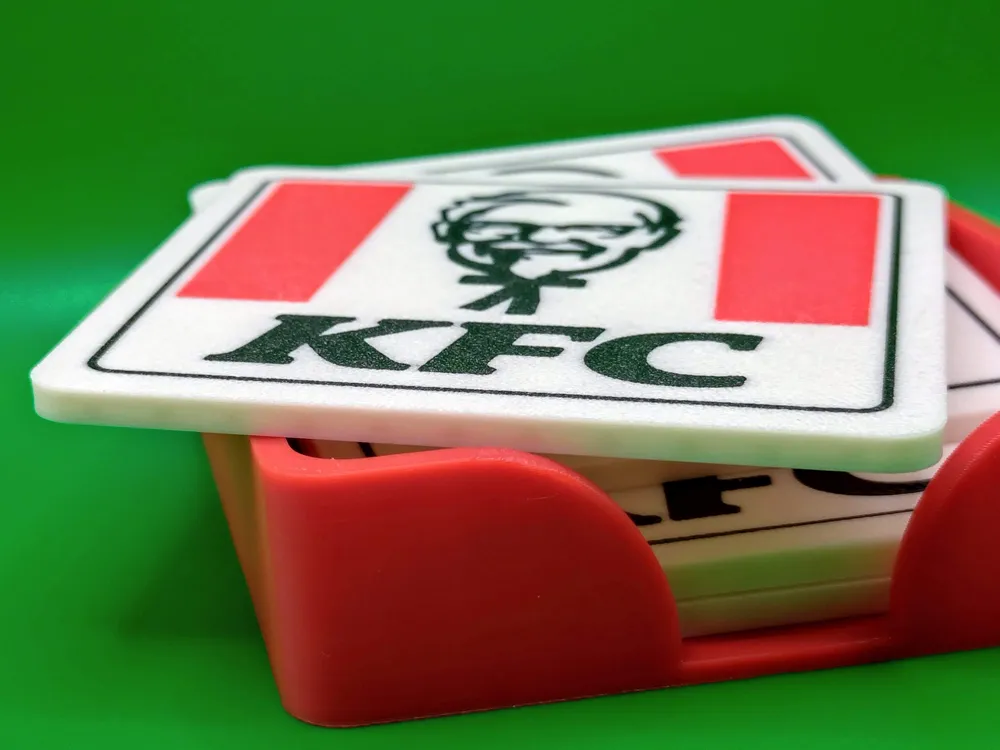 KFC coasters with box - Free 3D Print Model - MakerWorld