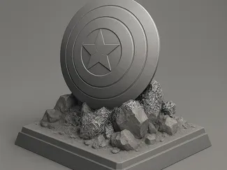 Captain America Shield in the ground