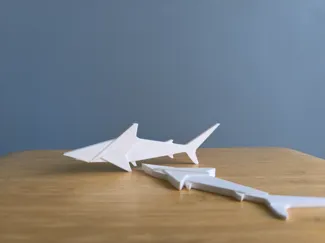 Tiger shark - low poly shark magnet