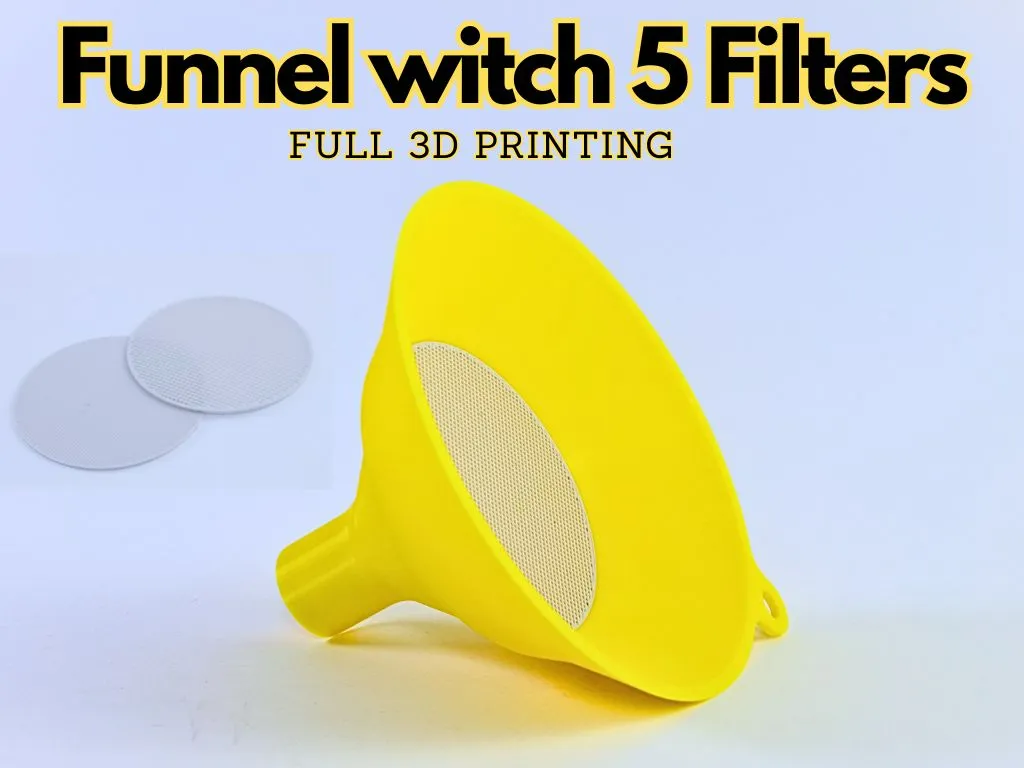 Modular Funnel with 5 Interchangeable Filters - Free 3D Print Model ...