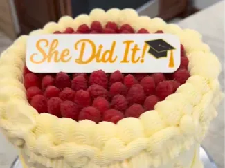 She Did It! Grad Cake Topper