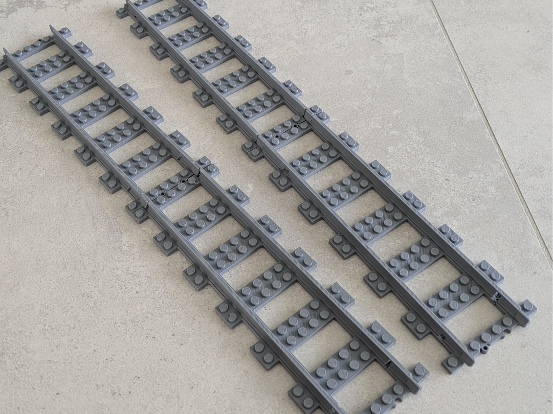 Legos train tracks filament efficient