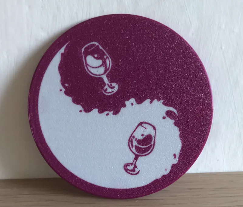 Wine coaster Yin yang