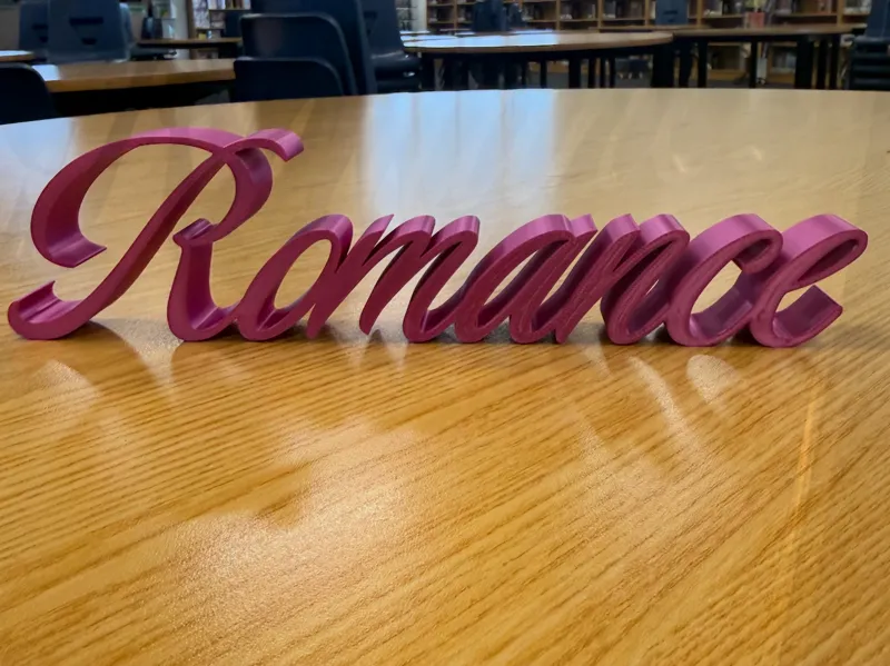 Romance Bookshelf Sign
