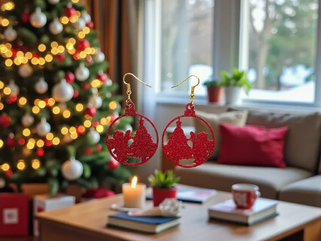 Santa Claus and the tree earrings