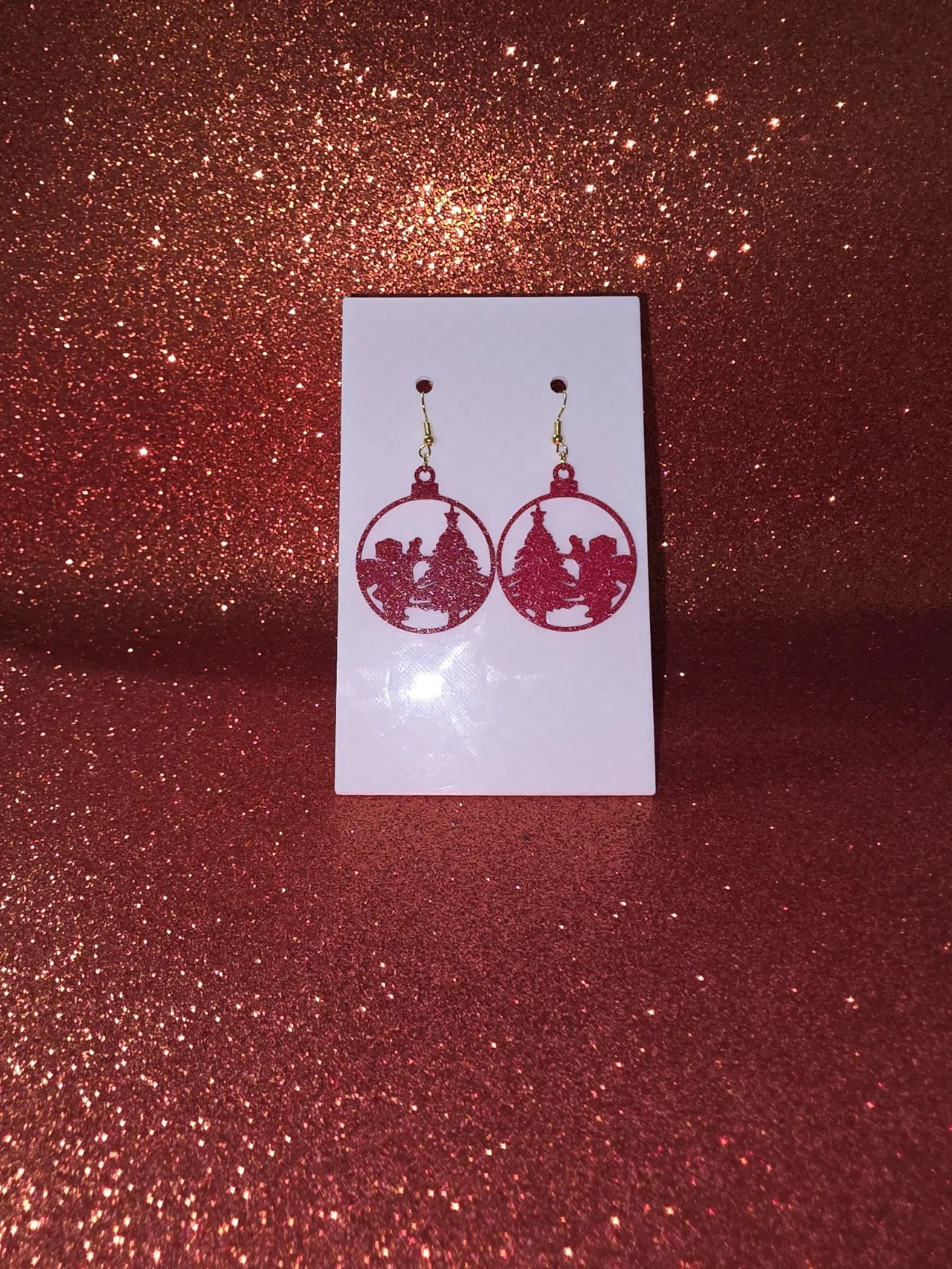 Santa Claus and the tree earrings view 2