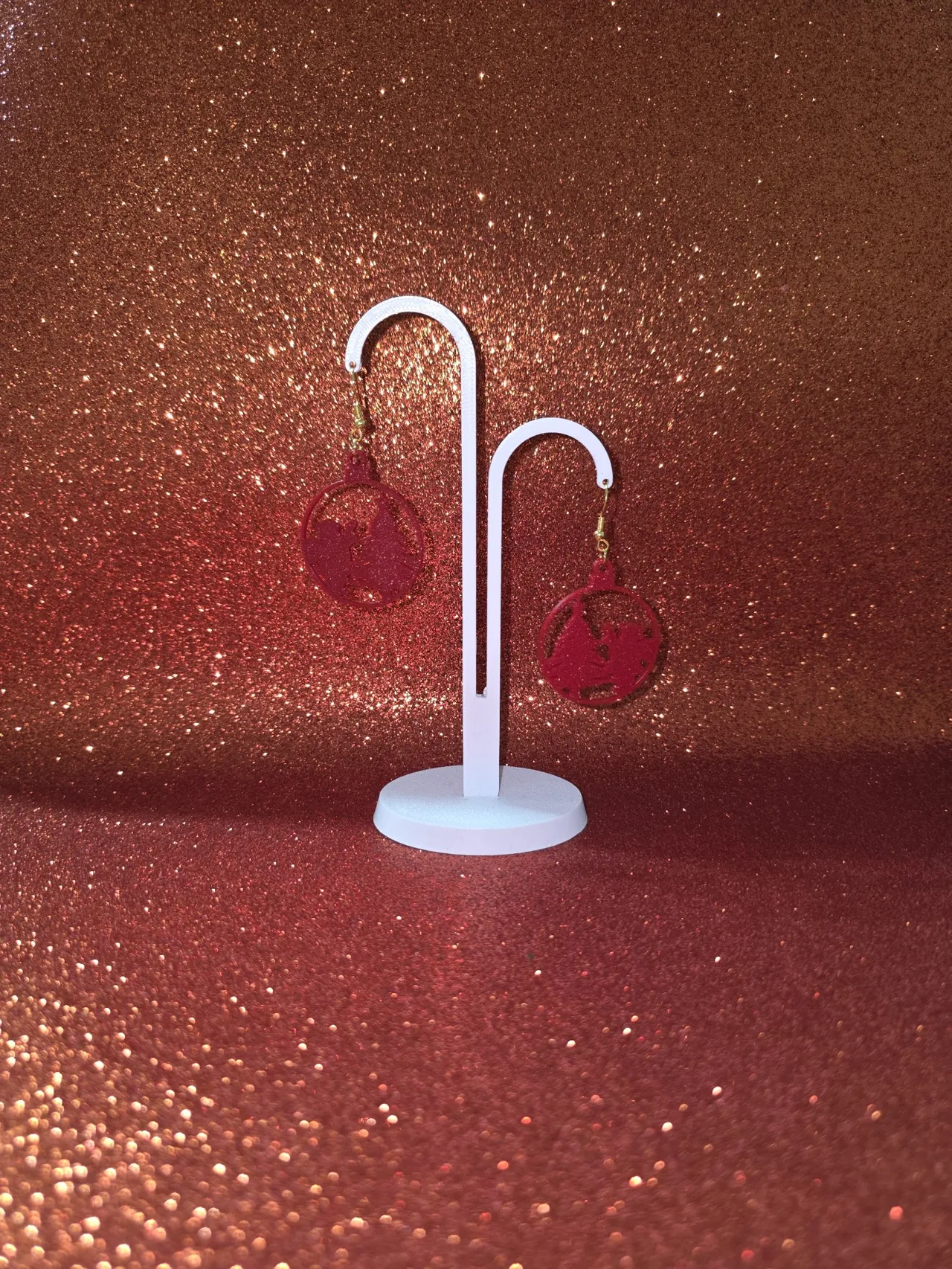Santa Claus and the tree earrings view 3