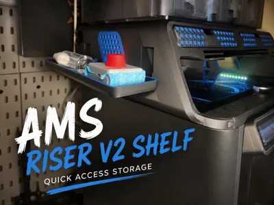 AMS Riser V2 shelf for build plate cleaner