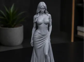 Elegant Woman Figurine | Luxury Fashion Display 