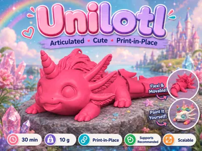 Unilotl Cute Flexi articulated Unicorn Axolotl toy