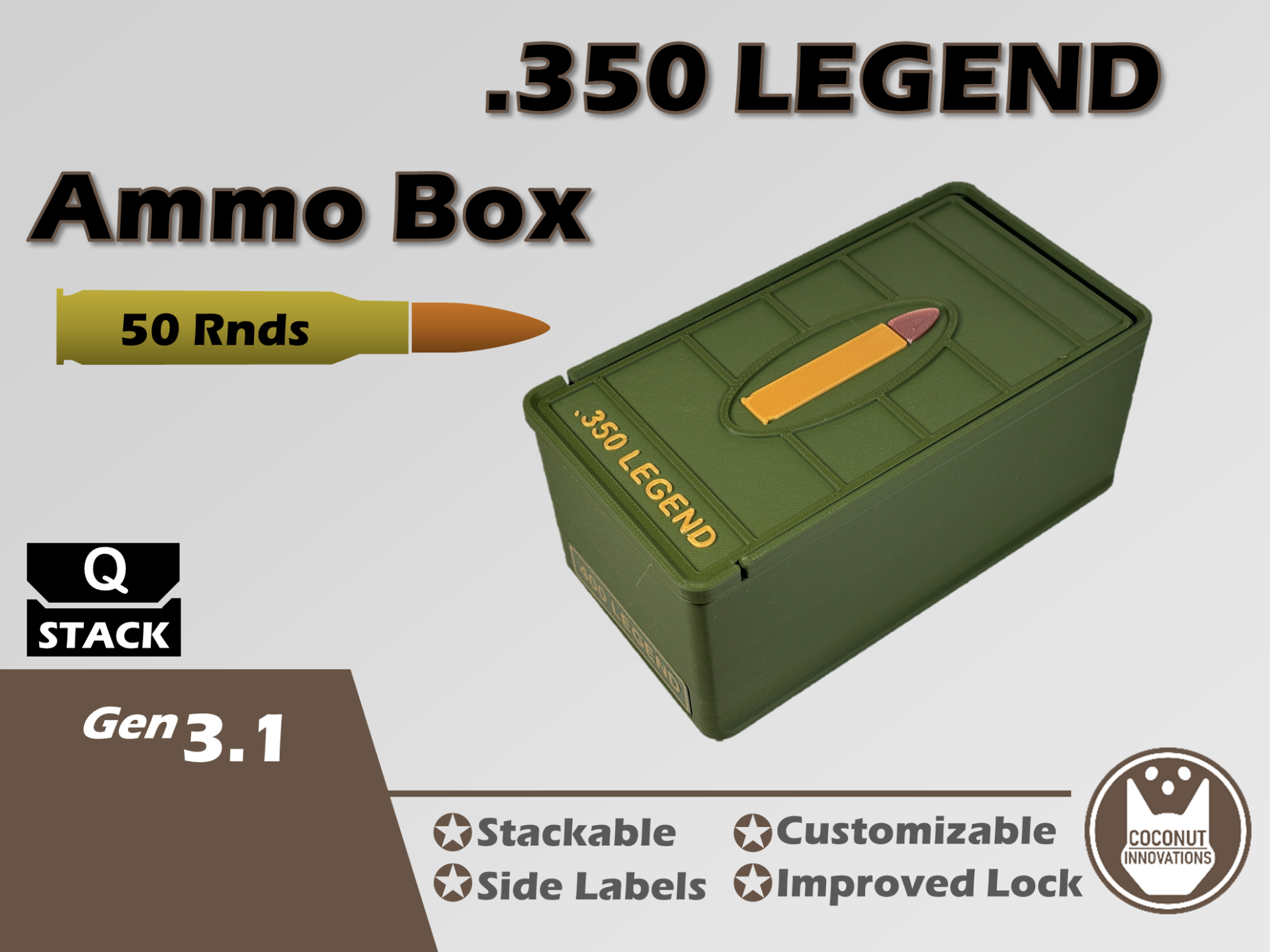 Ammo Storage Box - 350 Legend - 50 Rounds