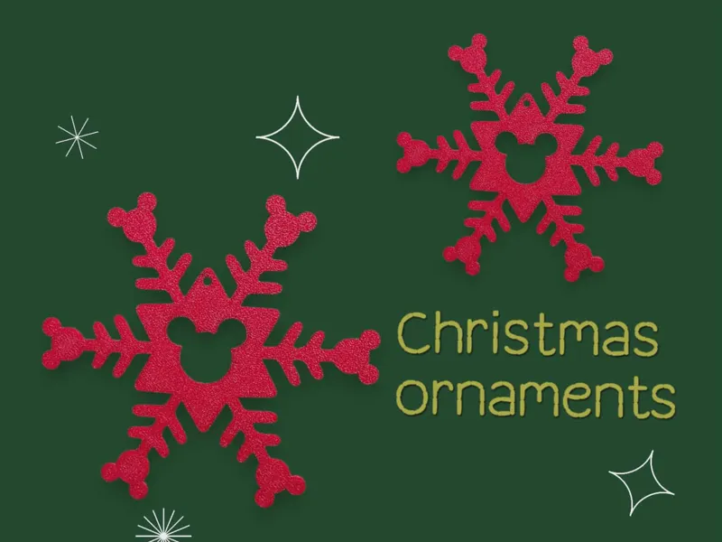 Mickey Snowflake Christmas Ornaments NO AMS #2