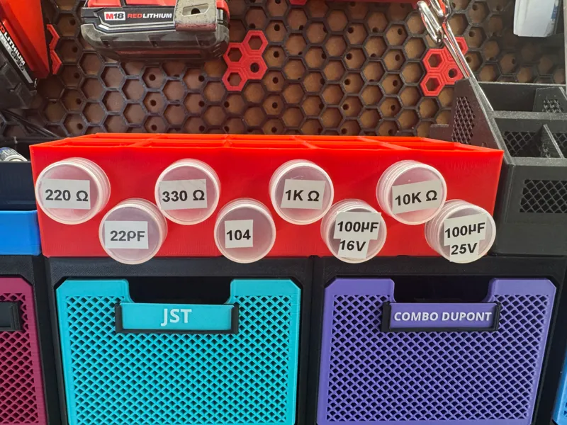 Gridfinity Tube Rack for Small Parts Storage