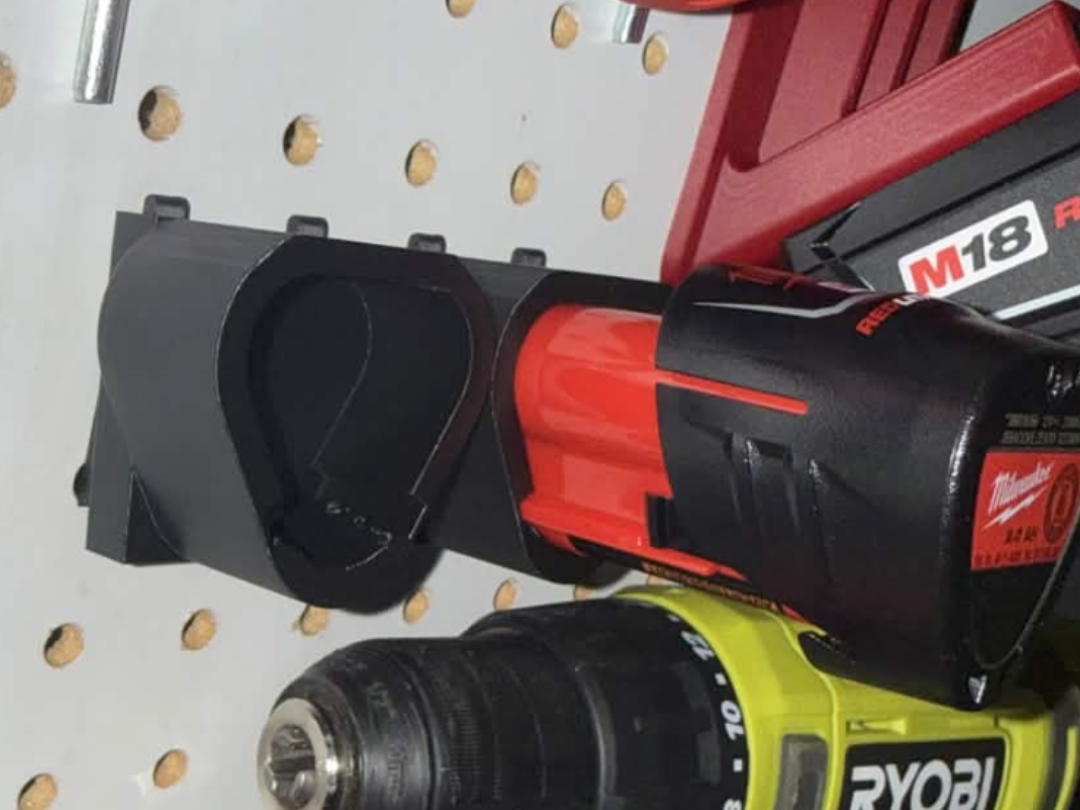 M12 Pegboard Battery Holder with 5/15 degree tilt