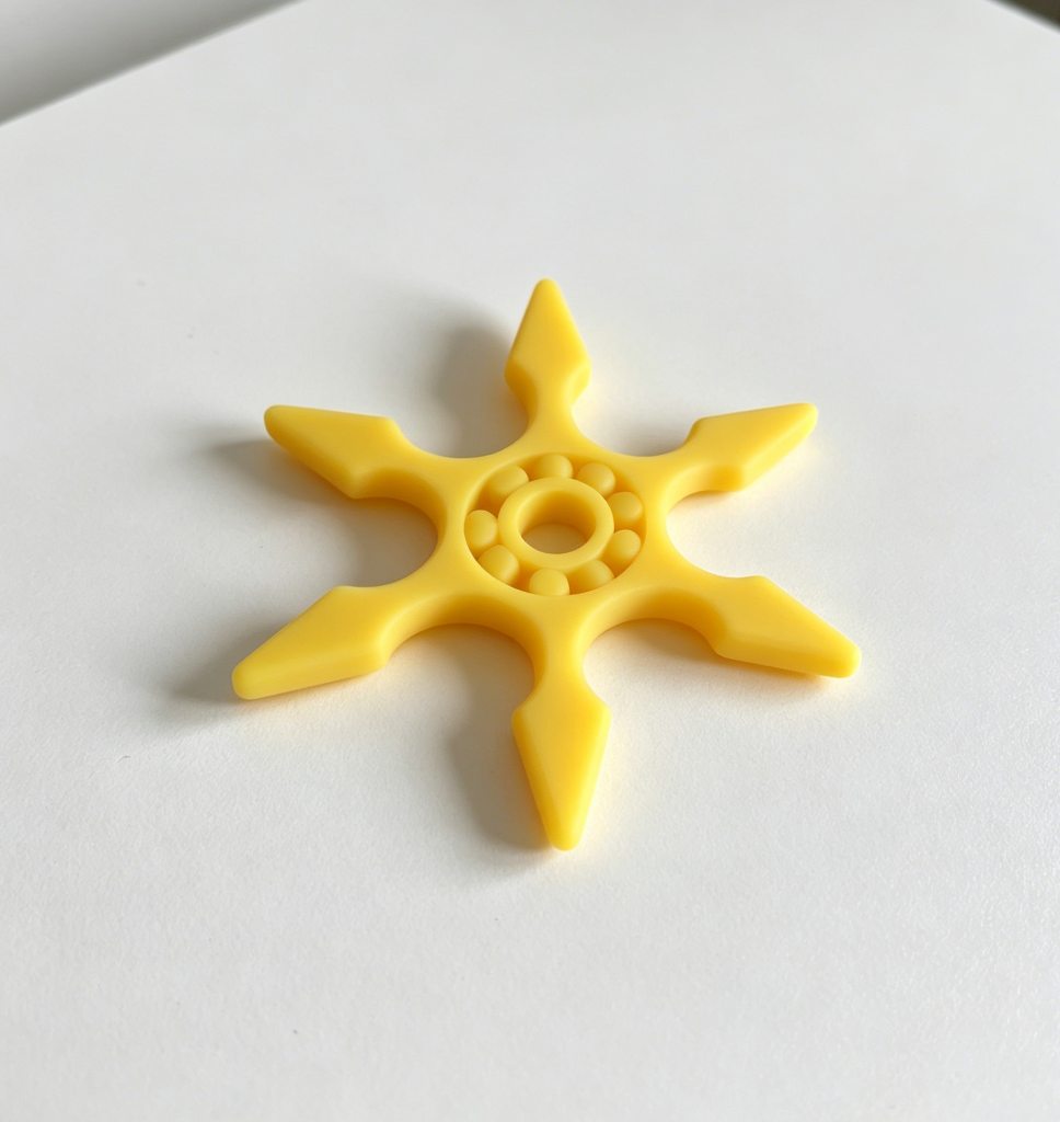 Miniatura 3 do modelo 3D 赛博手里剑六尖刃轴承旋转飞镖（重置版，没有尖刃，适合小孩玩耍）