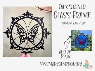 Faux Stained Glass Frame - 3D Print & UV Resin