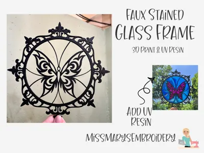 Faux Stained Glass Frame - 3D Print & UV Resin